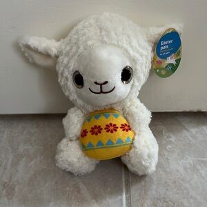 NWT Big Eyed Lamb with yellow egg plush